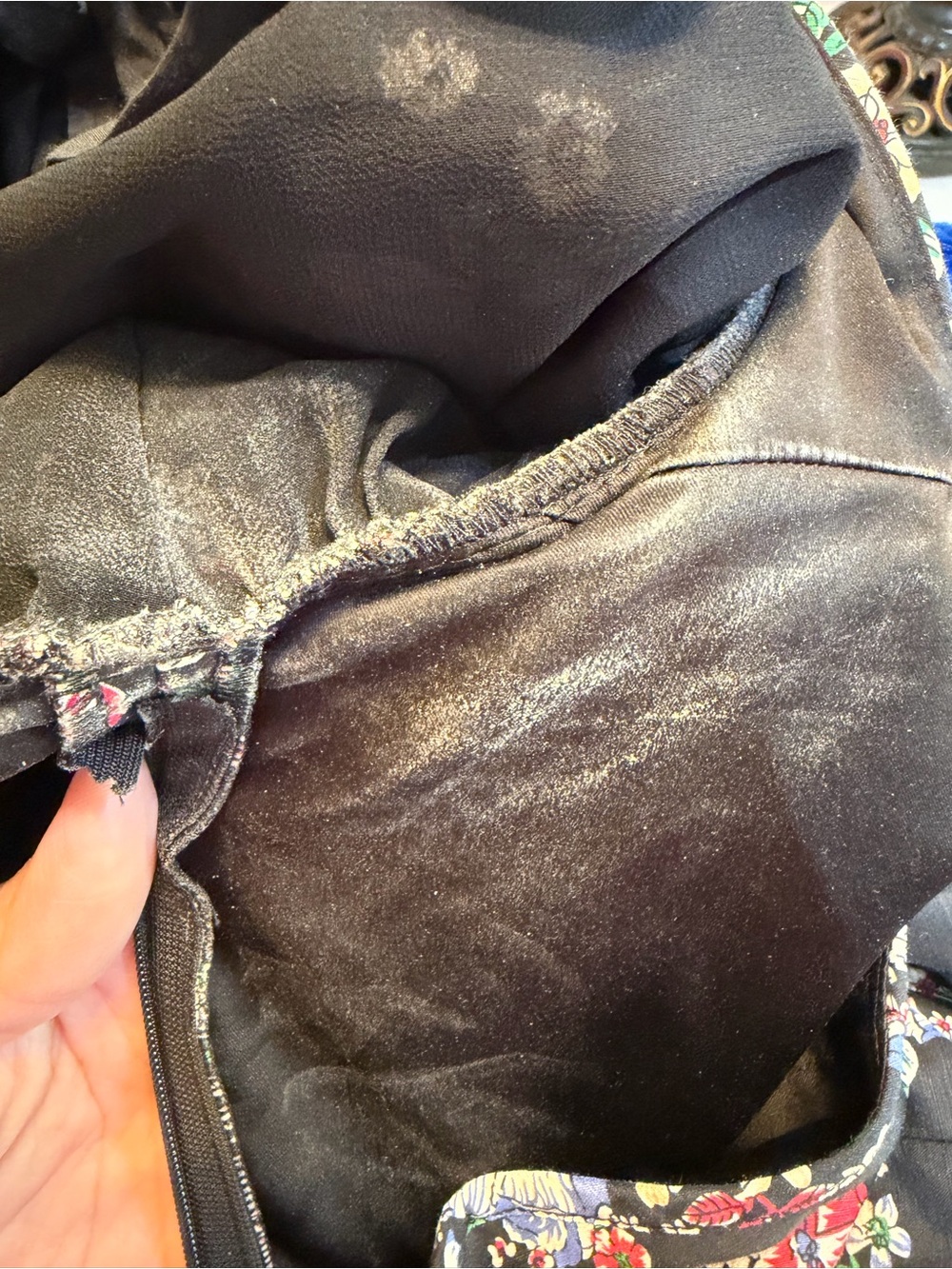 HUNTER BELL Black Floral Puff-Sleeve Peplum Top FLAWED - Picture 8 of 9